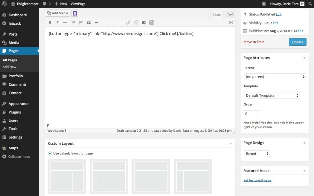 Bootstrap Button Shortcode