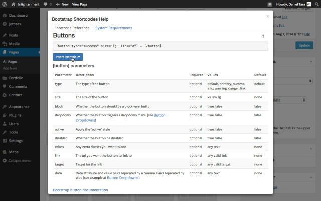 Bootstrap Shortcode Overview