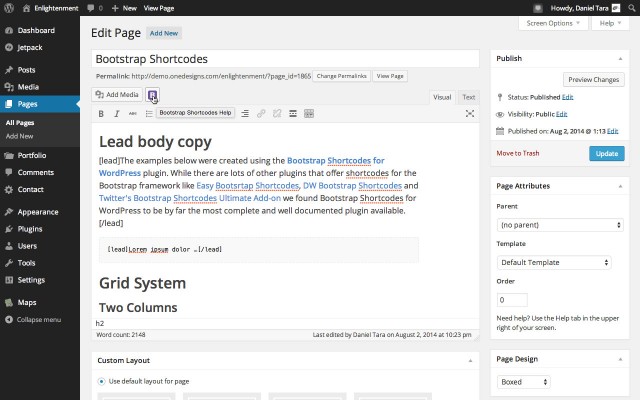 Bootstrap Shortcodes Button