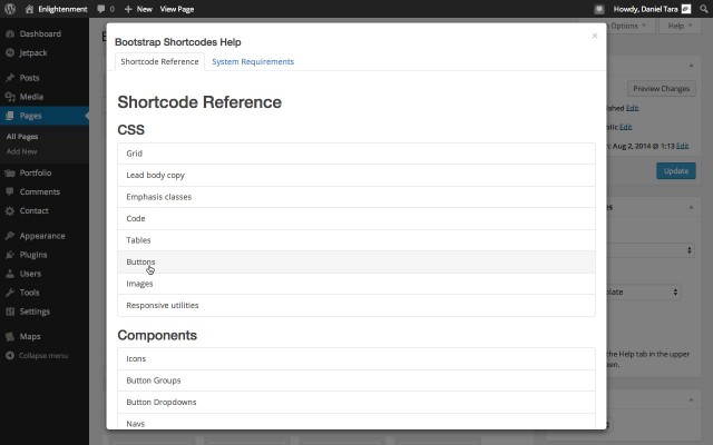 Bootstrap Shortcodes Reference