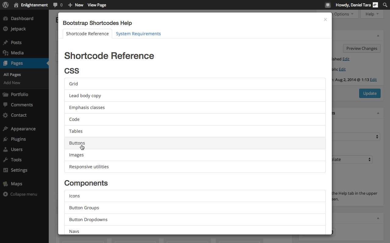 Enlightenment Documentation: Integrating Bootstrap Shortcodes Plugin by ...