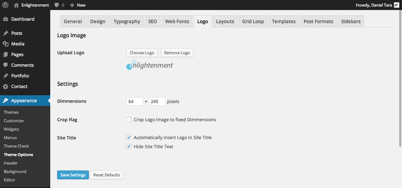 Custom Logo Dimmensions