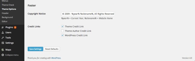 Enlightenment Footer Options