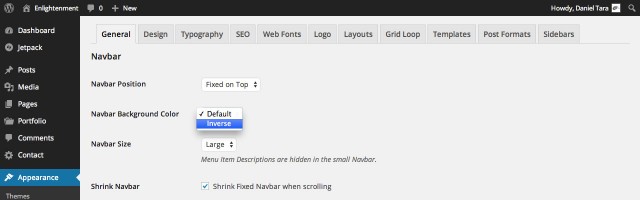 Enlightenment Navbar Background