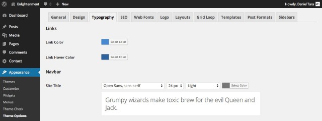 Enlightenment Typography Options