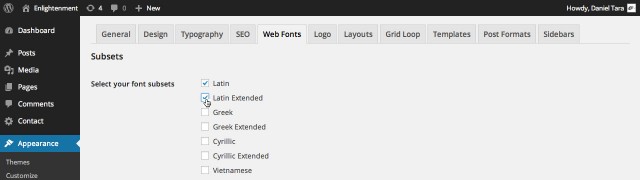 Google Fonts Subsets