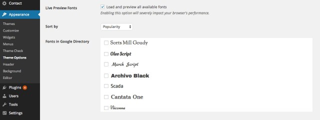 Google Web Fonts Preview