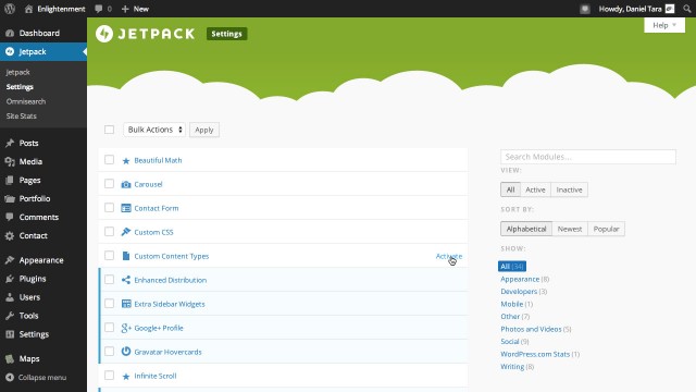 Jetpack Activate Portfolio