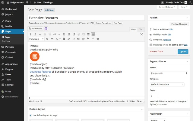 Media Component Page