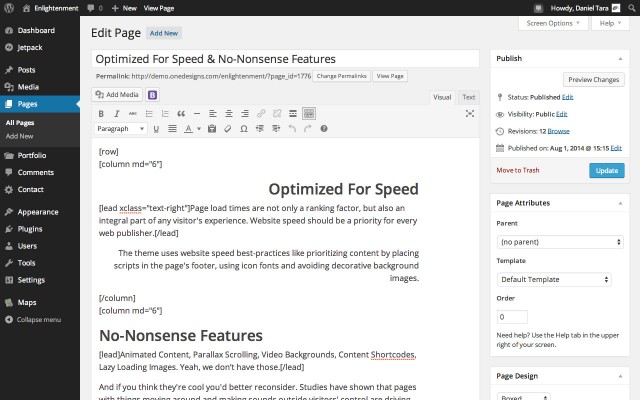 Multicolumn Rich Content Page