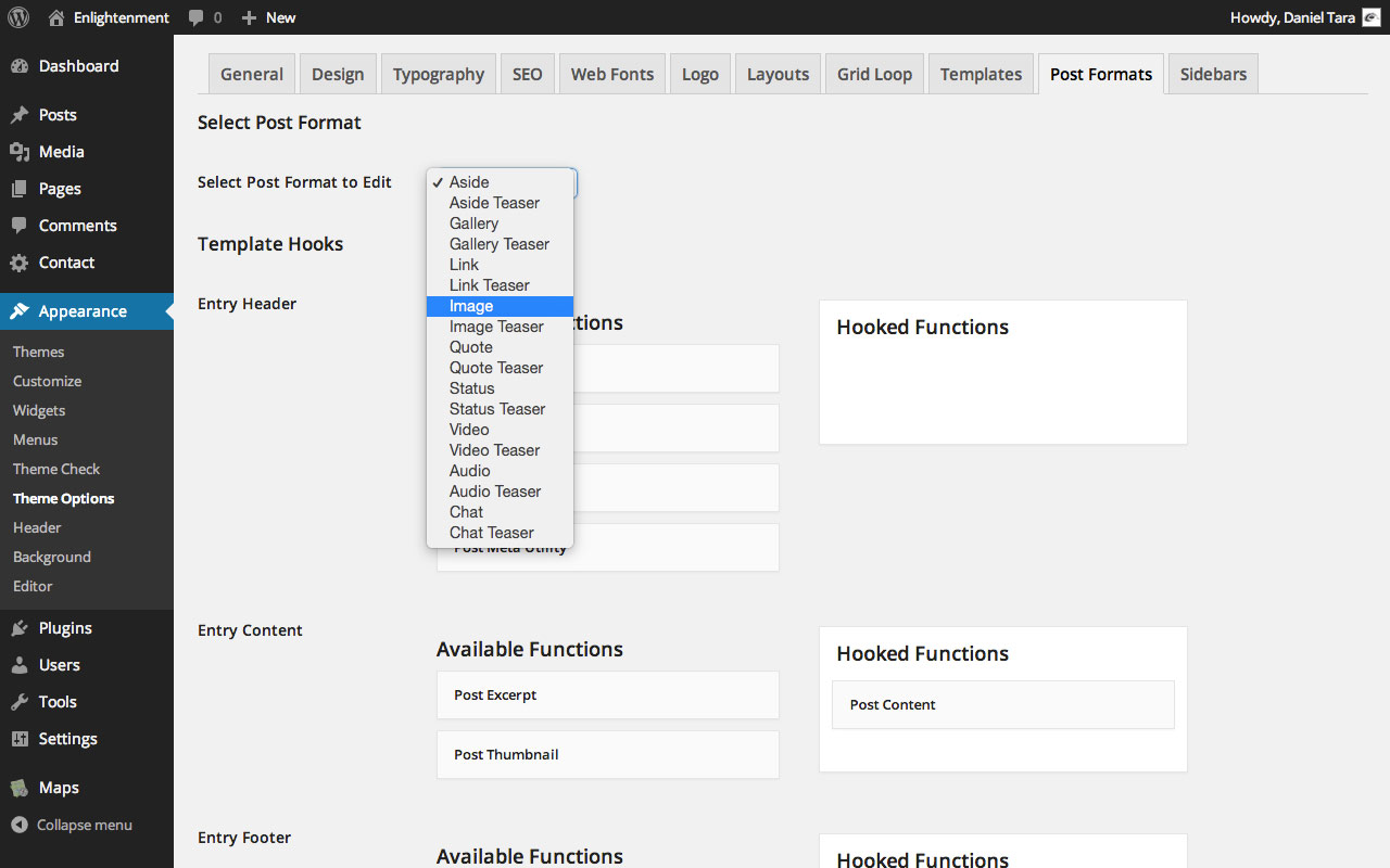 Enlightenment Documentation: The Theme’s Drag-and-Drop Template Editor ...